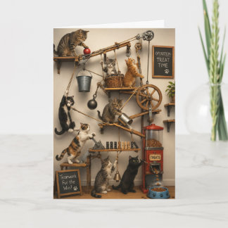 Cats Rube Goldberg Just Because Best Friend Card
