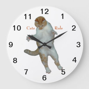 Cats Rule cats playing Wall Clock