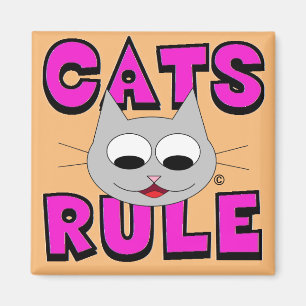 CATS RULE Cute Cat Lover Magnet