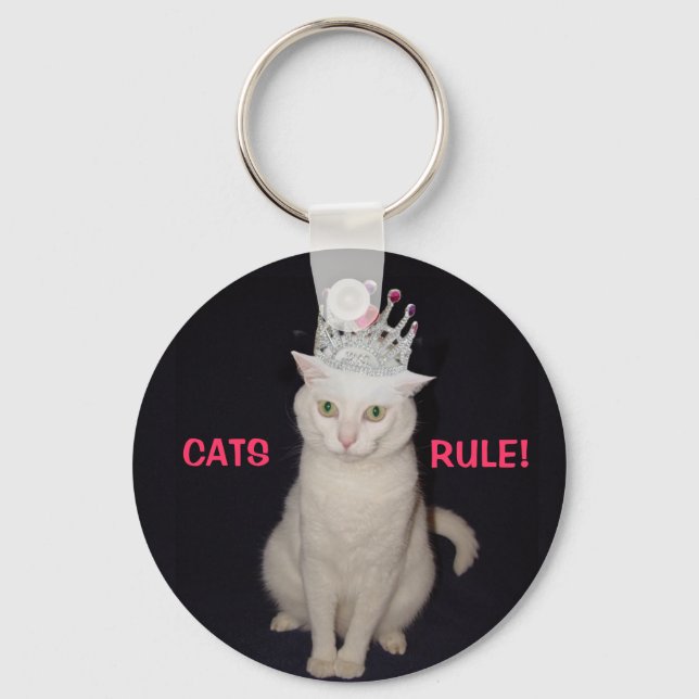 Cats Rule! Key Ring (Front)