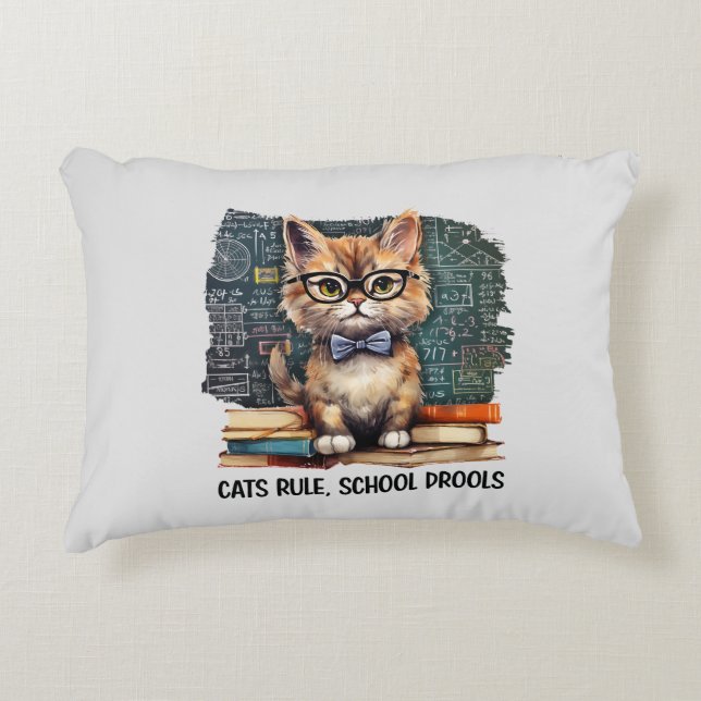 Cats Rule, School Drools Decorative Cushion (Front)