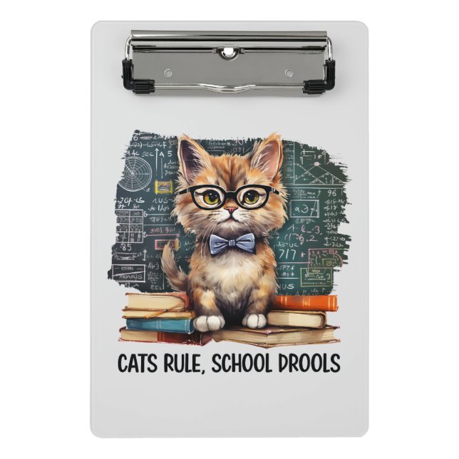 Cats Rule, School Drools Mini Clipboard (Front)