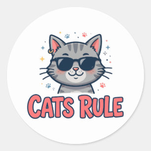 Cats Rule Sticker