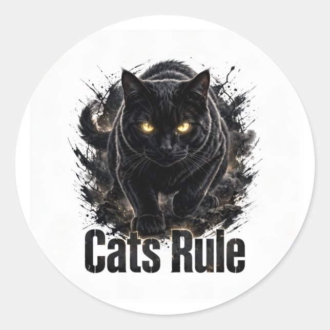 Cats Rule Sticker (Front)