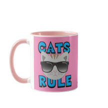 Cats Rule Sunglasses Kitty Mug