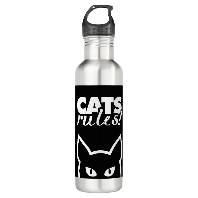Cats Rules 710 Ml Water Bottle (Front)