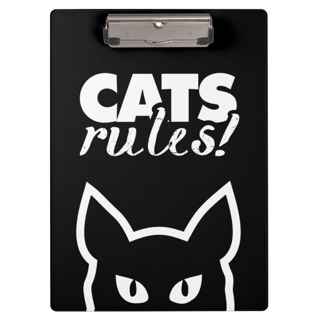 Cats Rules Clipboard (Front)