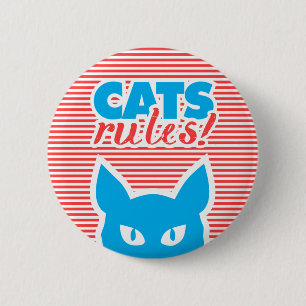 Cats Rules, Playing With Stripes Collection, 6 Cm Round Badge