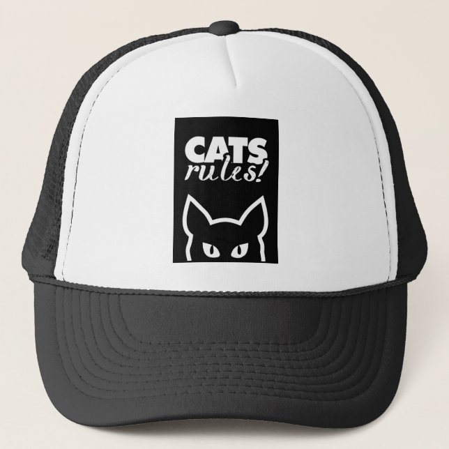 Cats Rules Trucker Hat (Front)