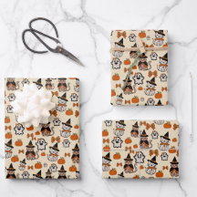Cats seamless pattern halloween party