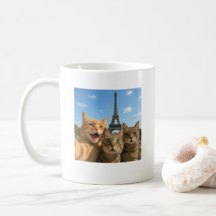 Cats selfie in Paris Romantic Cat Moment Gift Coffee Mug