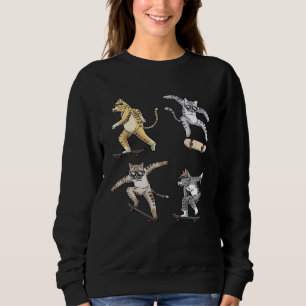 Cats Skateboarding Skater Skateboard Skateboarder Sweatshirt