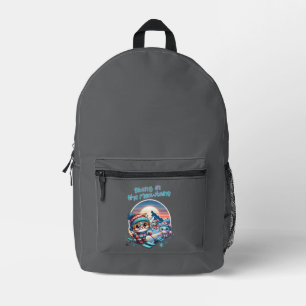 Cats skiing in the Meowtains Printed Backpack