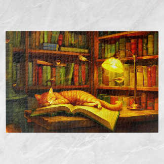 Cat's Slumber Cute Kitten Gift for Cat Lover Jigsaw Puzzle