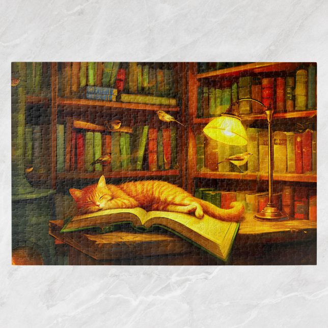 Cat's Slumber Cute Kitten Gift for Cat Lover  Jigsaw Puzzle (Creator Uploaded)