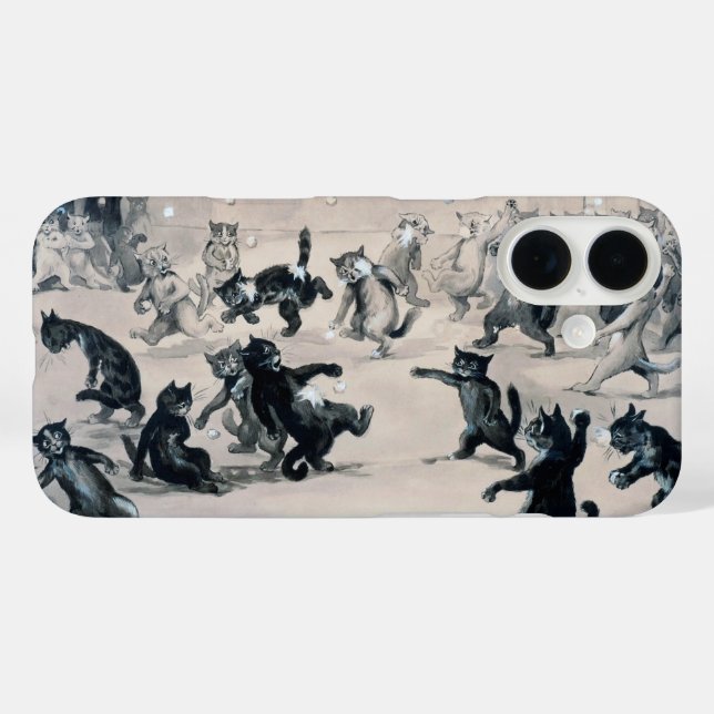 Cats Snowball Fight, Louis Wain Case-Mate iPhone Case (Back (Horizontal))
