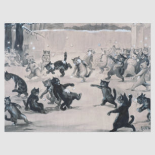 Cats Snowball Fight, Louis Wain Tissue Paper