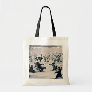 Cats Snowball Fight, Louis Wain Tote Bag