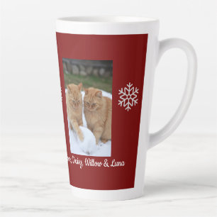 Cats Snowball, Image Names Text, Customize, Latte Mug
