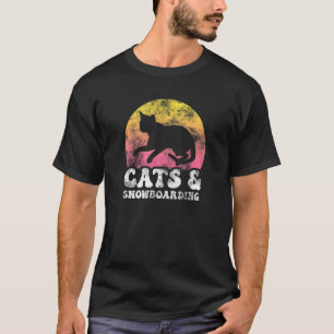 Cats & Snowboarding Vintage Retro Hobby T-Shirt