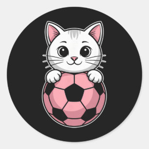 Cats Soccer Funny Soccer  Classic Round Sticker