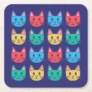 Cats Square Paper Coaster