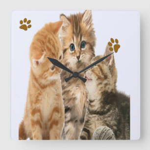 Cats Square Wall Clock