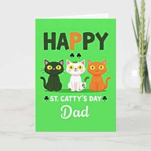 Cats St Cattys Day Retro Vector Art Card
