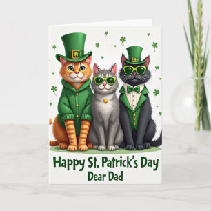 Cats St Patricks Day Dad Card