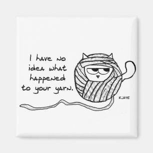 Cats Steal Yarn - Funny Cat Magnet