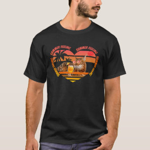 Cats summer motif Bengal cat vintage retro T-Shirt