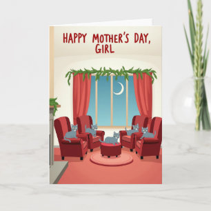 Cats Sweet Mothers Day Home Card