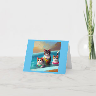 Cats Swimming Card