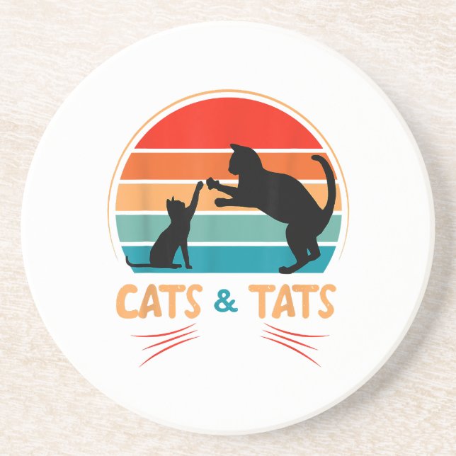 Cats & Tats - Cat  Coaster (Front)