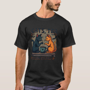 Cats Tea Halloween Costume Black Cat Orange Tabby T-Shirt