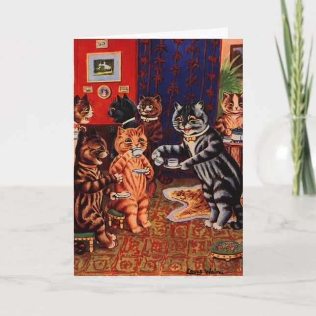 Cats Tea Party by Louis Wain Card (Front)