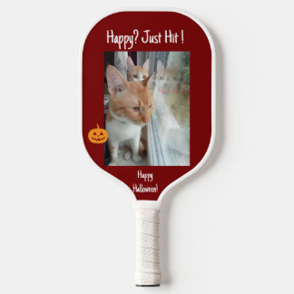 Cats , Text Halloween, Photo, Customize Pickleball Paddle