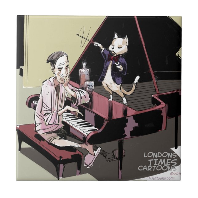 Cats That Take Over & Conduct Everything Funny Ceramic Tile (Front)