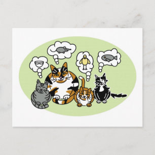 Cats Thinking Postcard