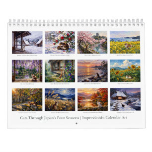Cats Through Japan’s Four Seasons Impressionist Calendar