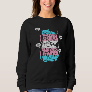 Cats Transgender Flag Lgbt They Their Them Meow Ca Sweatshirt