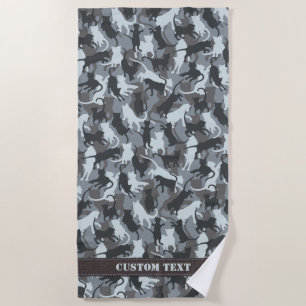Cats Urban Camouflage Beach Towel