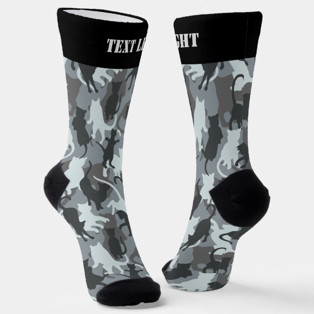 Cats Urban Camouflage Pattern Socks (Angled)