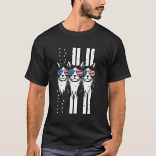 Cats USA Flag Firework 4th Of July Meowica America T-Shirt