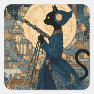 Cats - Victorian Cat - Countess Beatrice Square Sticker