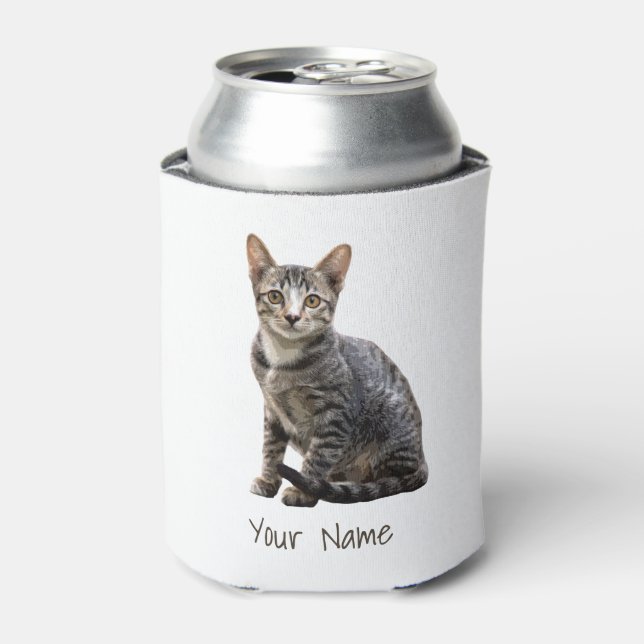 Cats Vintage Portrait Pet Tomcat Animal Design Can Cooler (Can Front)
