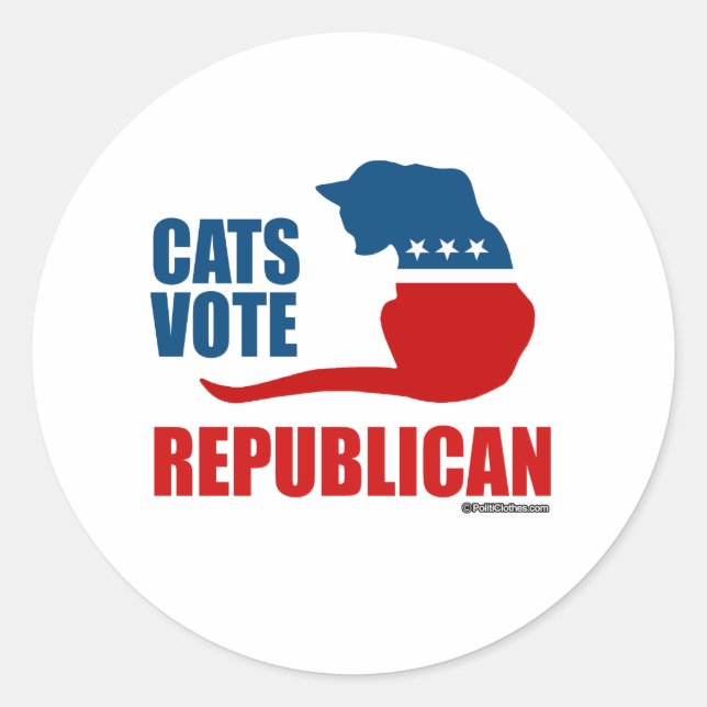 CATS VOTE REPUBLICAN CLASSIC ROUND STICKER (Front)