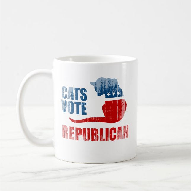 CATS VOTE REPUBLICAN Faded.png Coffee Mug (Left)