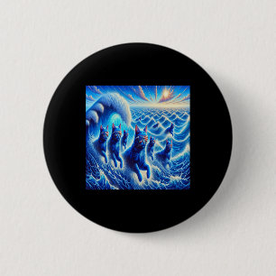 Cats Wave For Kamala  6 Cm Round Badge