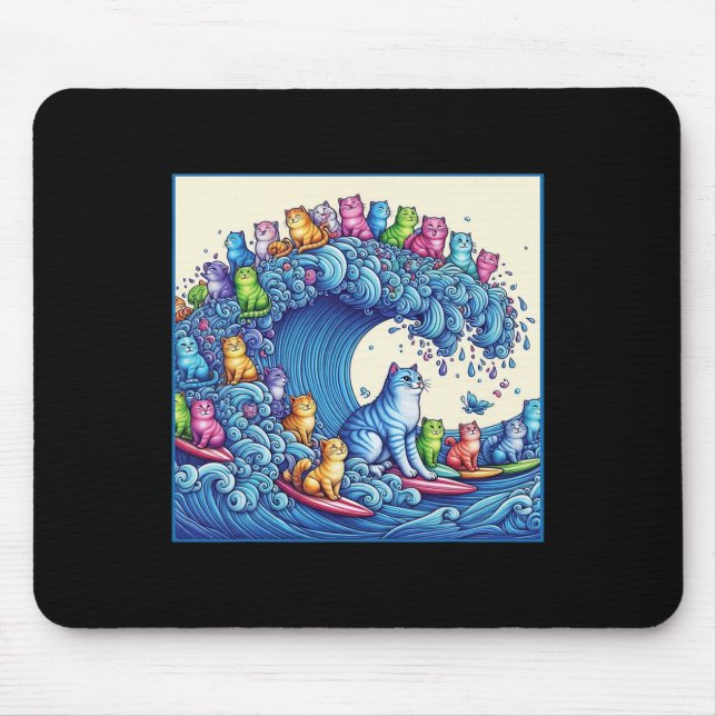 Cats Wave For Kamala Funny Cat Lady 1  Mouse Pad (Front)
